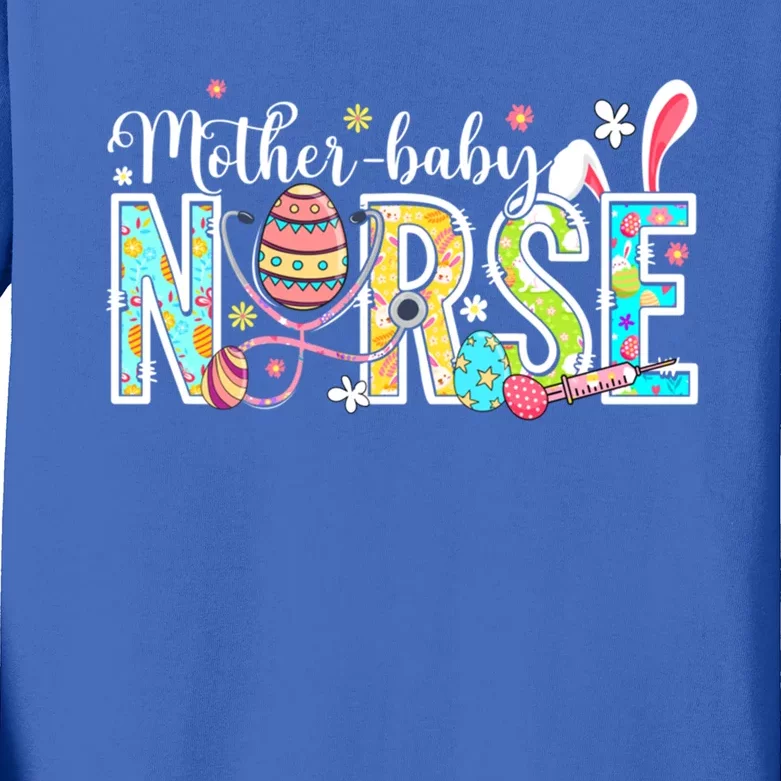 Stethoscope Scrub Mother Nurse Life Bunny Easter Day Gift Kids Long Sleeve Shirt