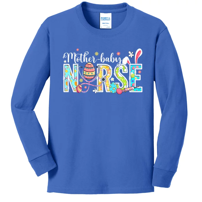 Stethoscope Scrub Mother Nurse Life Bunny Easter Day Gift Kids Long Sleeve Shirt