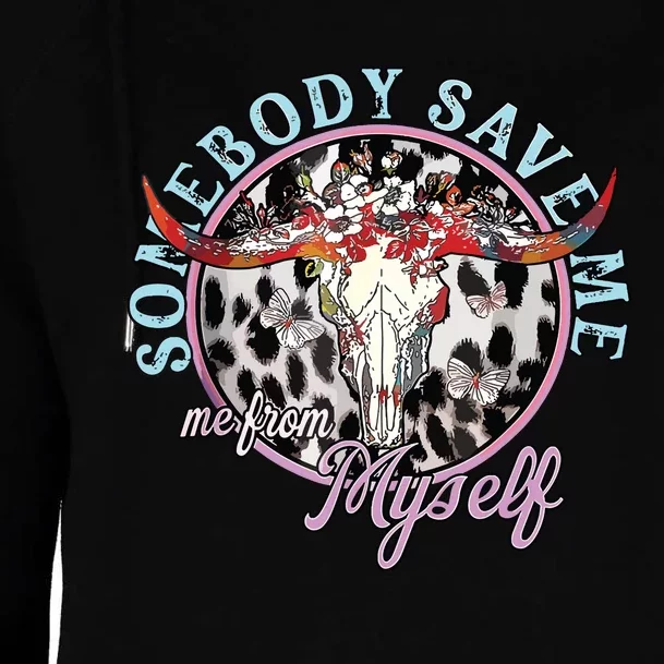 Somebody Save Me Country Music Retro Cowgirl Womens Funnel Neck Pullover Hood