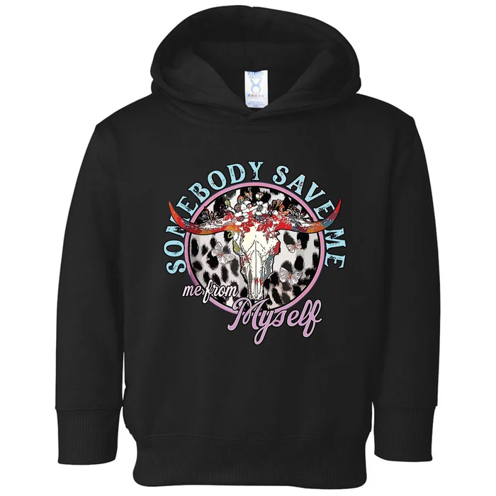 Somebody Save Me Country Music Retro Cowgirl Toddler Hoodie