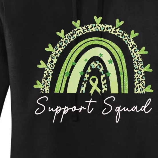 Support Squad Mental Health Awareness Rainbow Green Ribbon Women's Pullover Hoodie