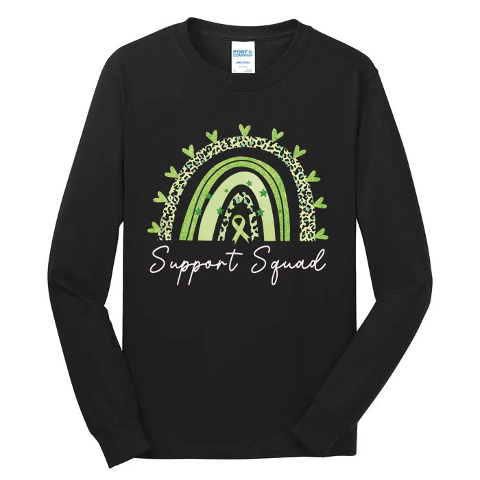 Support Squad Mental Health Awareness Rainbow Green Ribbon Tall Long Sleeve T-Shirt