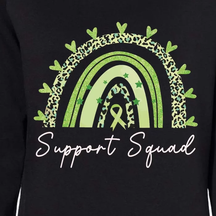 Support Squad Mental Health Awareness Rainbow Green Ribbon Womens California Wash Sweatshirt