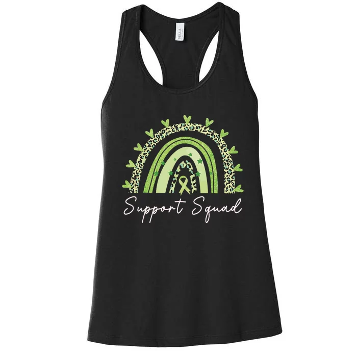 Support Squad Mental Health Awareness Rainbow Green Ribbon Women's Racerback Tank