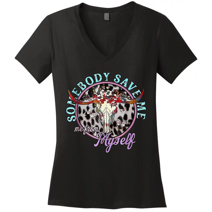 Somebody Save Me Country Music Women's V-Neck T-Shirt