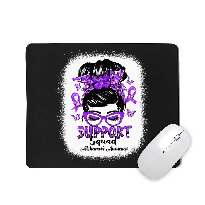 Support Squad Messy Bun Butterfly Alzheimers Awareness Mousepad