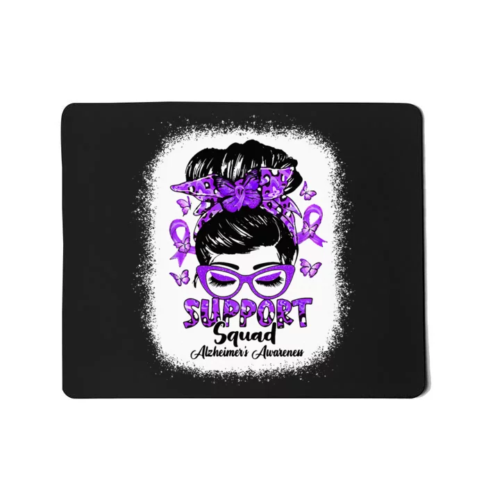 Support Squad Messy Bun Butterfly Alzheimers Awareness Mousepad