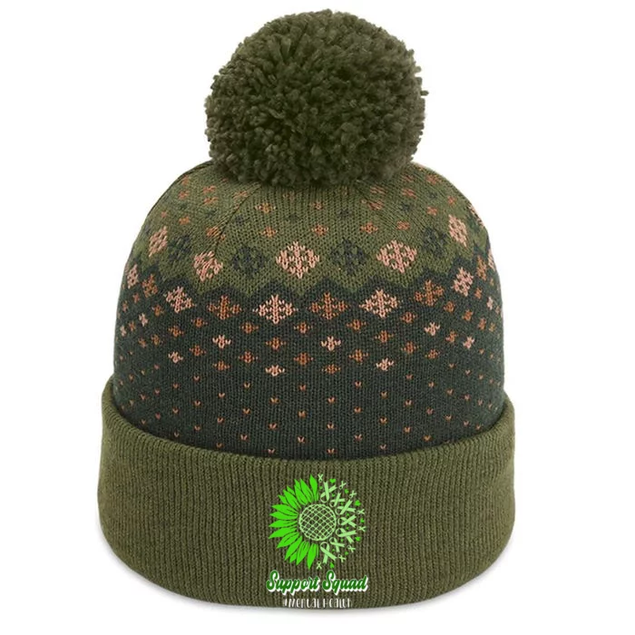 Support Squad Mental Health Awareness Green Ribbon Wo The Baniff Cuffed Pom Beanie