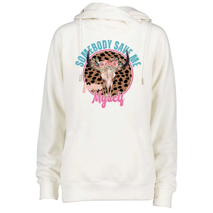 Somebody Save Me From Myself Country Music Retro Womens Funnel Neck Pullover Hood