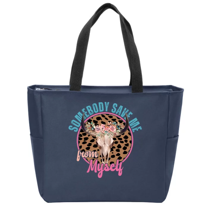 Somebody Save Me From Myself Country Music Retro Zip Tote Bag