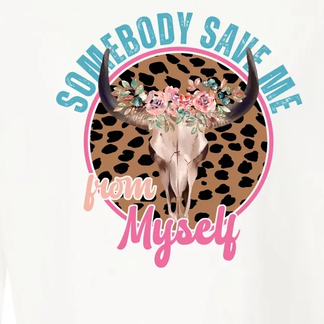 Somebody Save Me From Myself Country Music Retro Cropped Pullover Crew