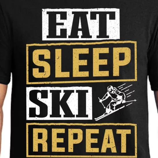 Skiier Skiing Mountain Eat Sleep Ski Repeat Gift Pajama Set