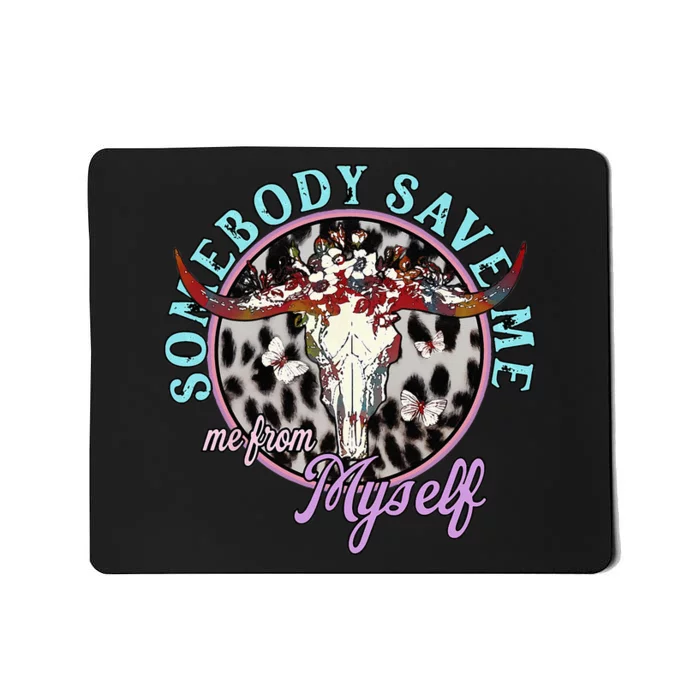 Somebody Save Me Country Music Retro Cowgirl Mousepad