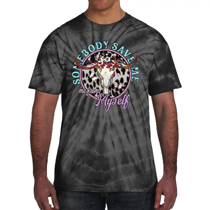 Somebody Save Me Country Music Retro Cowgirl Tie-Dye T-Shirt