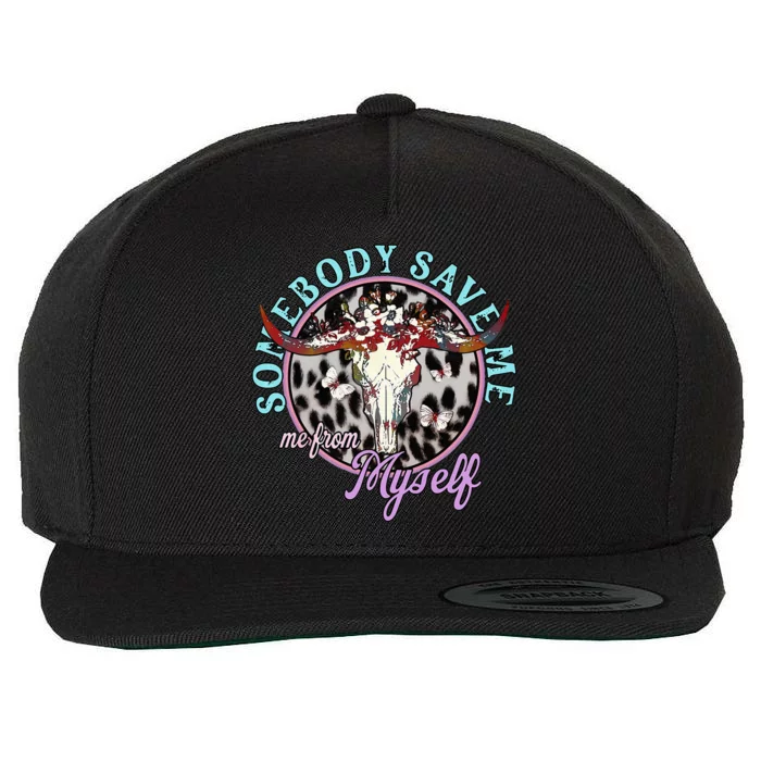 Somebody Save Me Country Music Retro Cowgirl Wool Snapback Cap