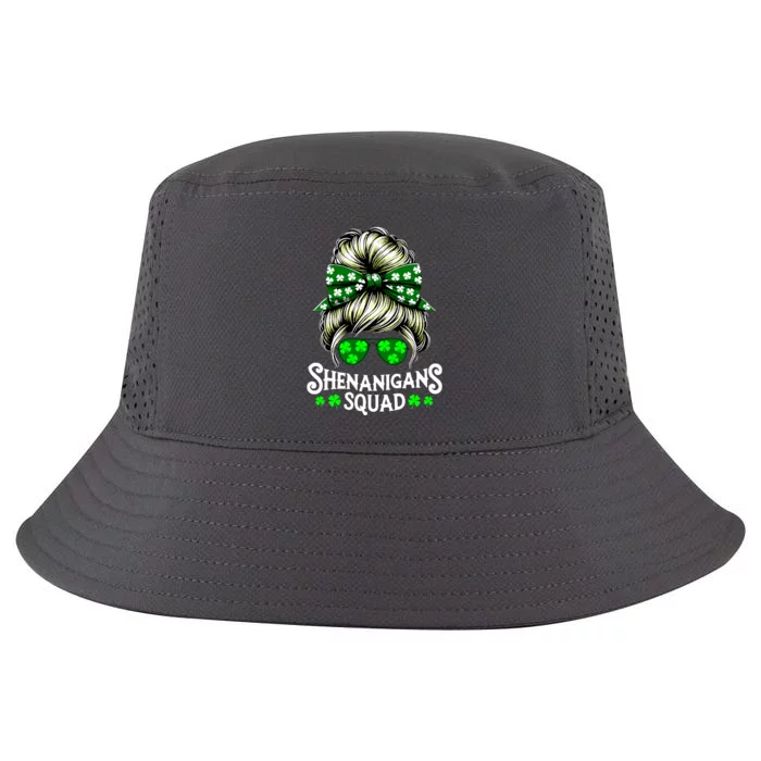 Shenanigans Squad Messy Bun St Patricks Day Cool Comfort Performance Bucket Hat