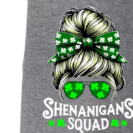 Shenanigans Squad Messy Bun St Patricks Day Doggie 3-End Fleece Hoodie