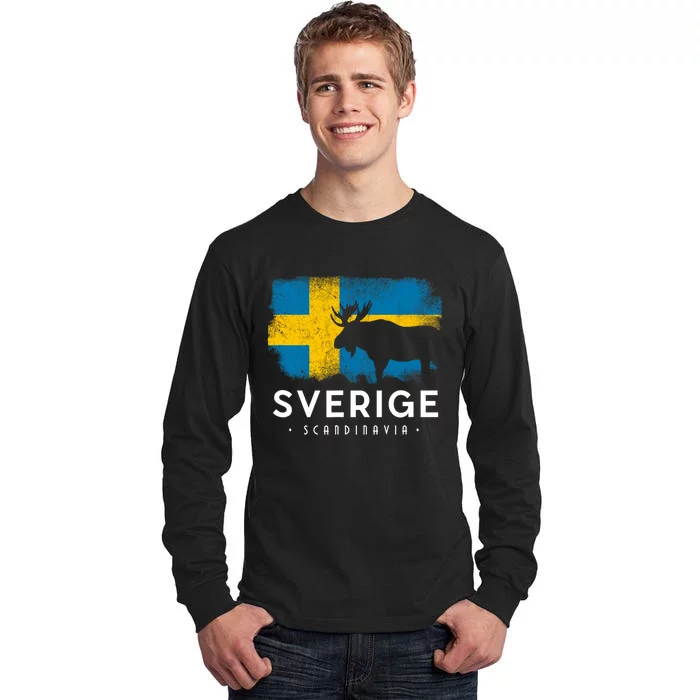 Sverige Scandinavia Midsommar Swedish Flag Sweden Tall Long Sleeve T-Shirt