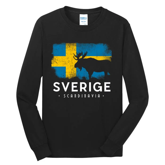 Sverige Scandinavia Midsommar Swedish Flag Sweden Tall Long Sleeve T-Shirt