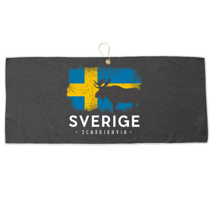 Sverige Scandinavia Midsommar Swedish Flag Sweden Large Microfiber Waffle Golf Towel