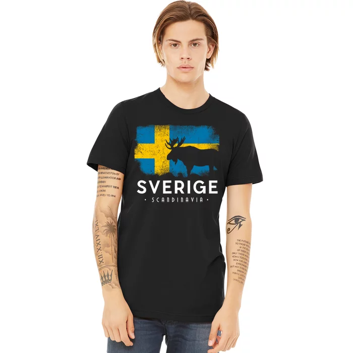 Sverige Scandinavia Midsommar Swedish Flag Sweden Premium T-Shirt