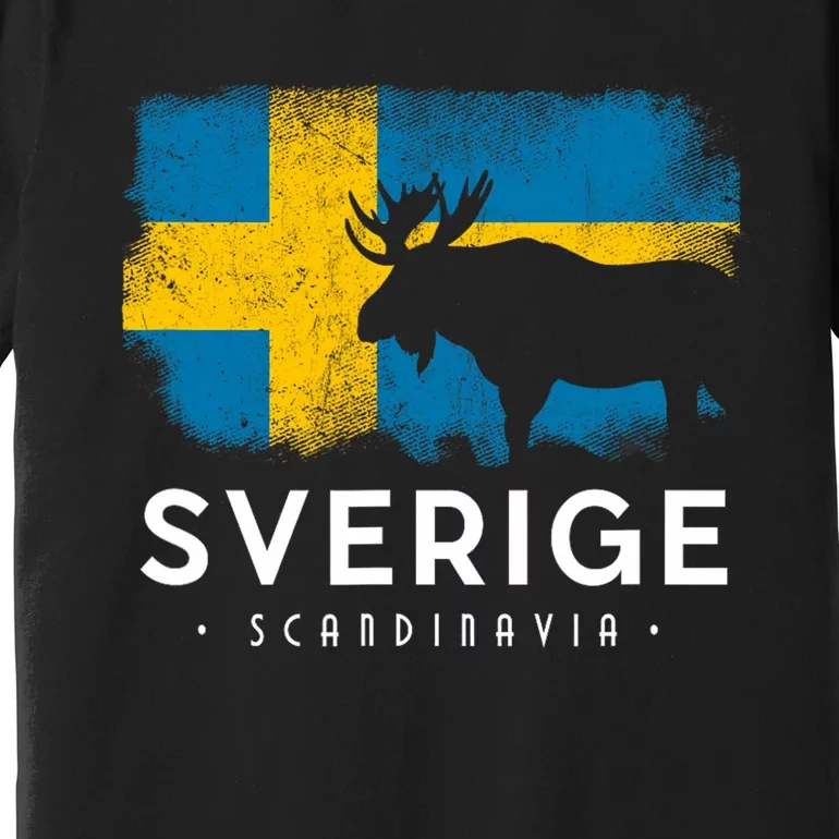 Sverige Scandinavia Midsommar Swedish Flag Sweden Premium T-Shirt