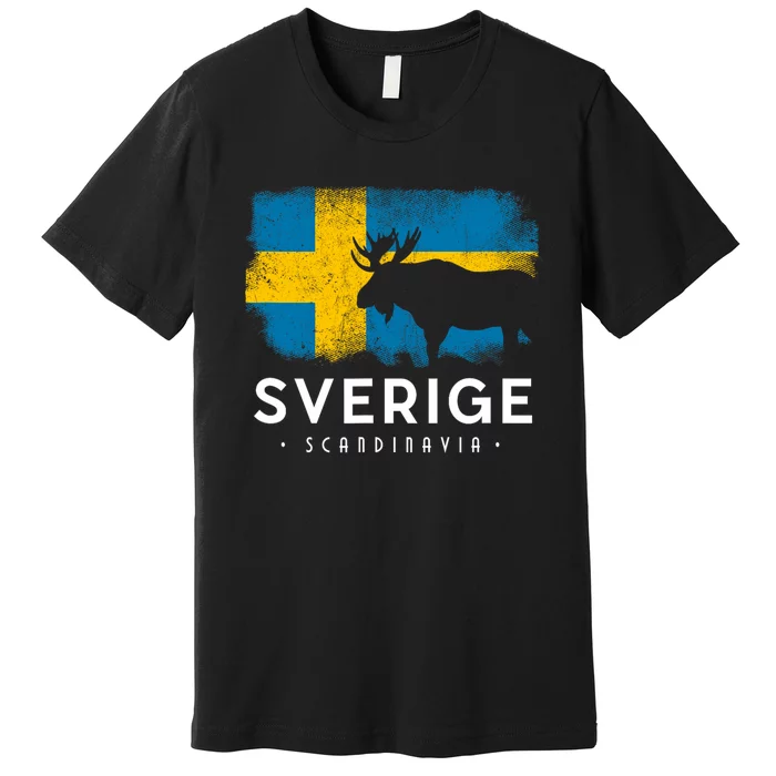 Sverige Scandinavia Midsommar Swedish Flag Sweden Premium T-Shirt