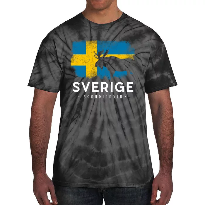 Sverige Scandinavia Midsommar Swedish Flag Sweden Tie-Dye T-Shirt