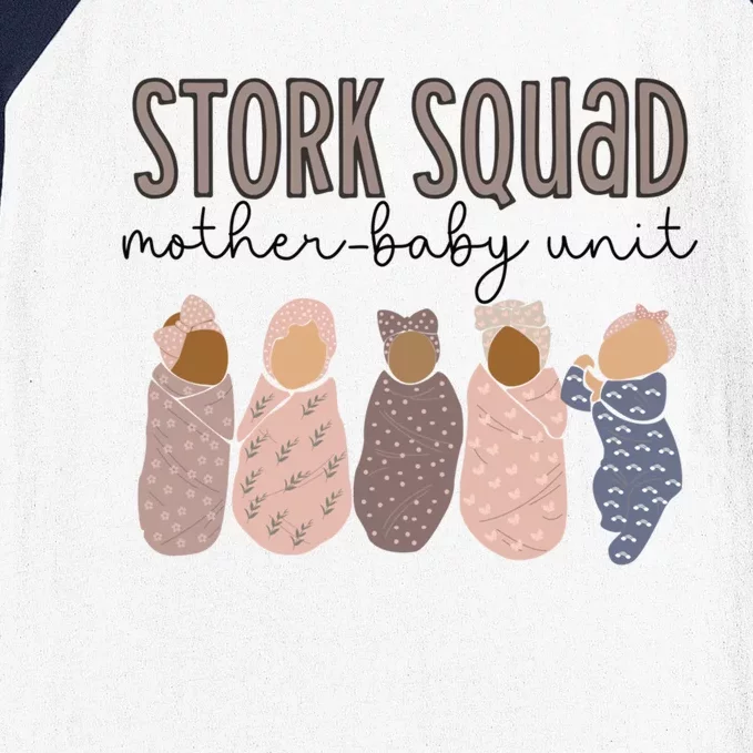 Stork Squad Mother Unit Labor And Delivery Nurse Gift Baseball Sleeve Shirt