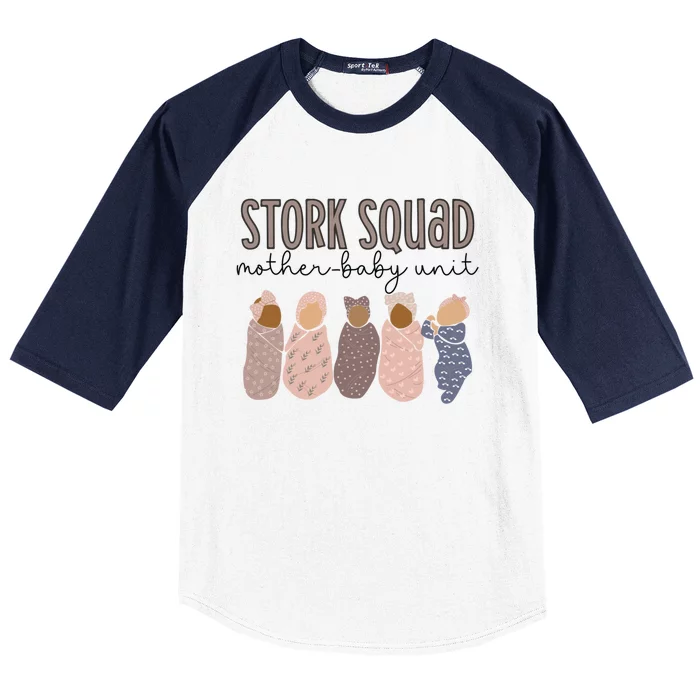 Stork Squad Mother Unit Labor And Delivery Nurse Gift Baseball Sleeve Shirt