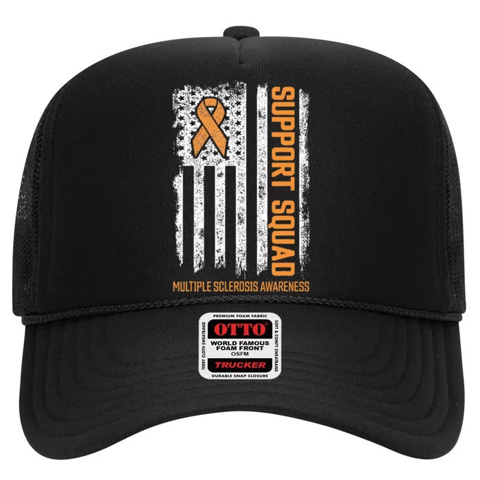 Support Squad Multiple Sclerosis Awareness High Crown Mesh Trucker Hat