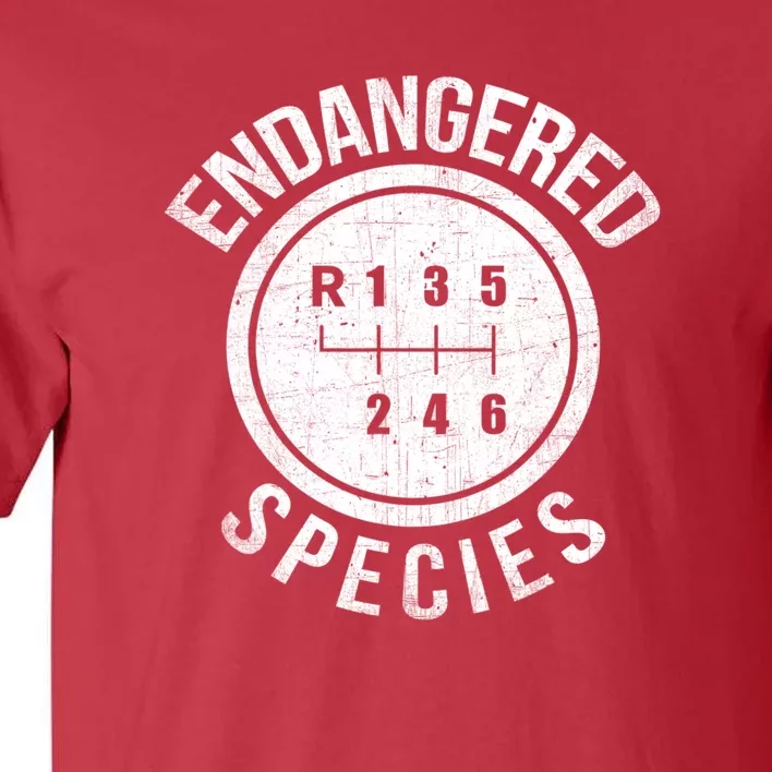 Stick Shift Manual Endangered Species Funny Car Racing Tall T-Shirt