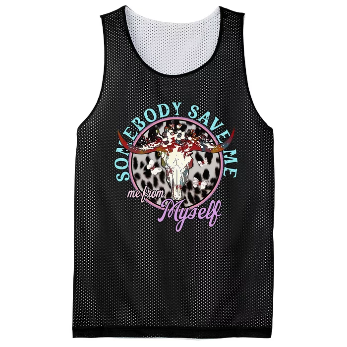 Somebody Save Me Country Music Retro Cowgirl Mesh Reversible Basketball Jersey Tank