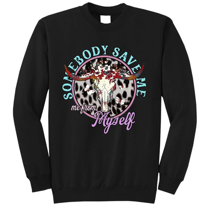 Somebody Save Me Country Music Retro Cowgirl Tall Sweatshirt