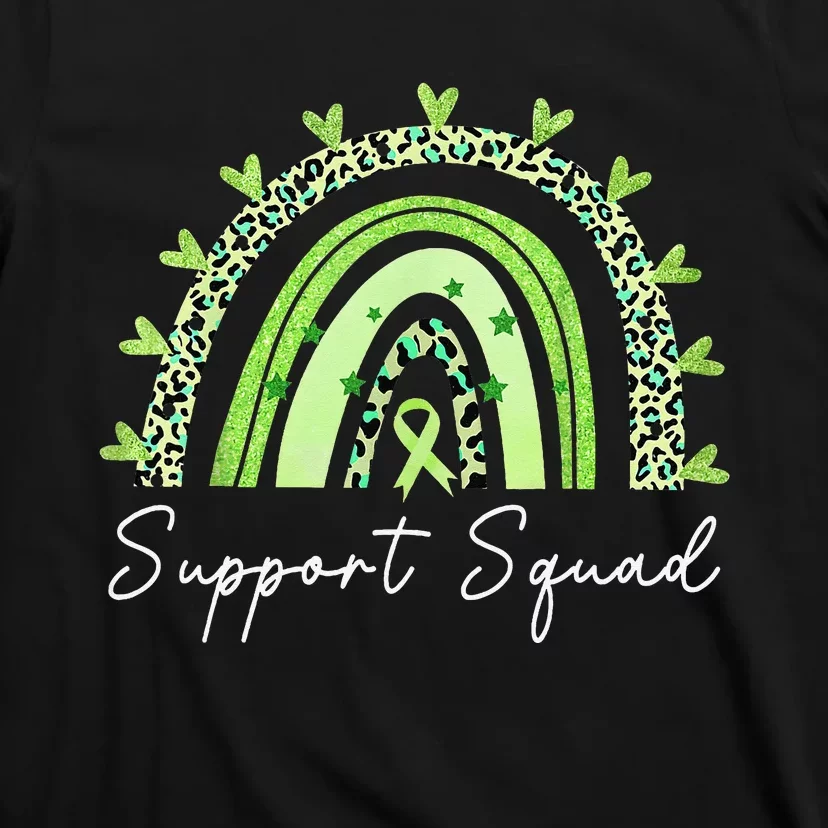 Support Squad Mental Health Awareness Rainbow Green Ribbon T-Shirt