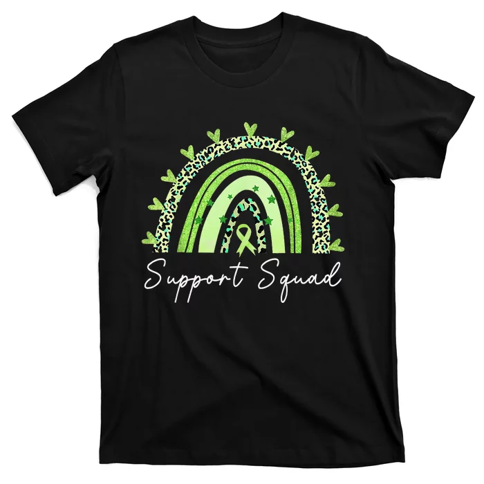 Support Squad Mental Health Awareness Rainbow Green Ribbon T-Shirt