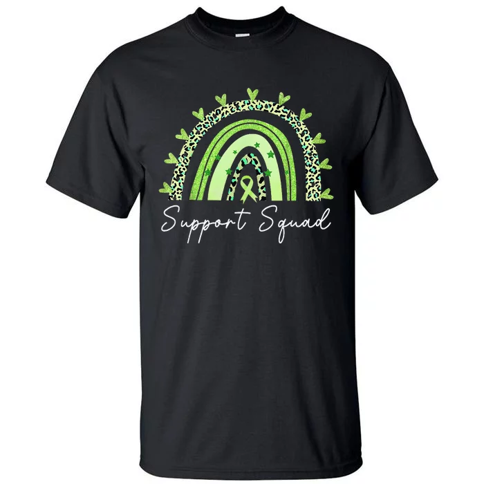 Support Squad Mental Health Awareness Rainbow Green Ribbon Tall T-Shirt