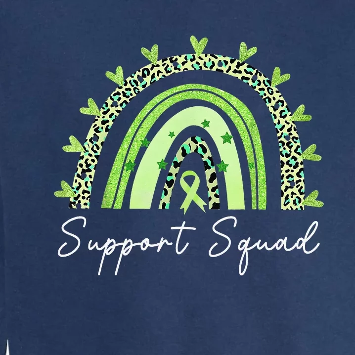 Support Squad Mental Health Awareness Rainbow Green Ribbon Garment-Dyed Sweatshirt