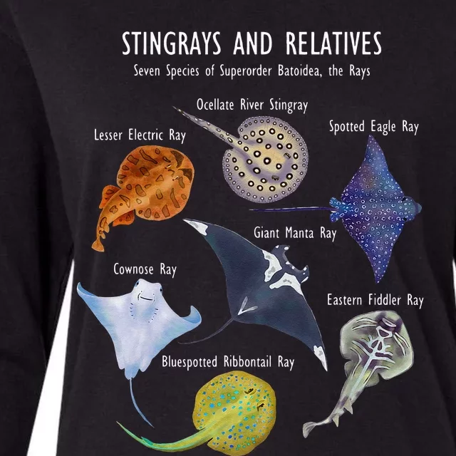 Stingray Species Manta Ray River Stingray And More Womens Cotton Relaxed Long Sleeve T-Shirt