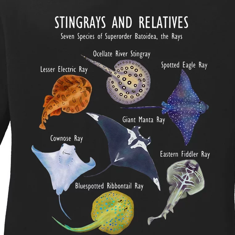 Stingray Species Manta Ray River Stingray And More Ladies Long Sleeve Shirt