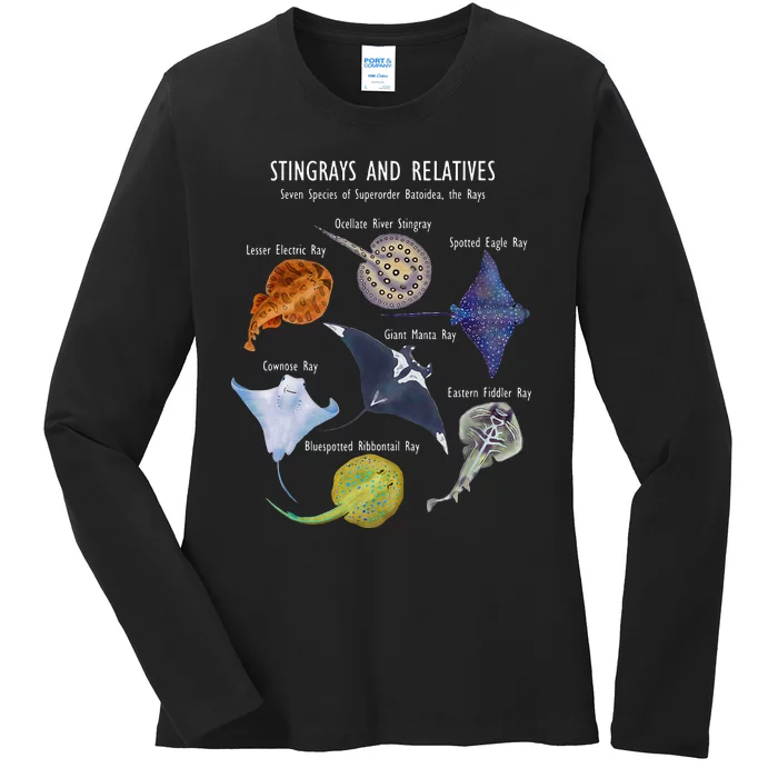 Stingray Species Manta Ray River Stingray And More Ladies Long Sleeve Shirt