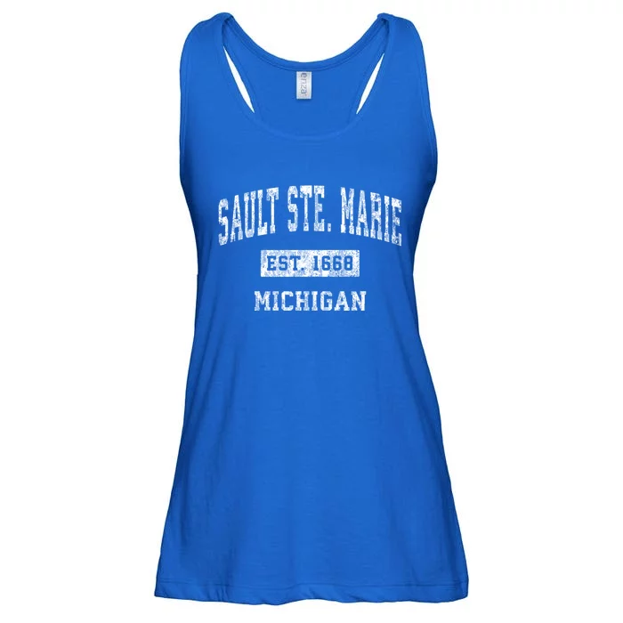 Sault Ste. Marie Michigan Mi Vintage Sports Ladies Essential Flowy Tank