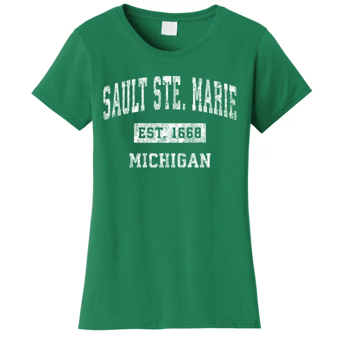 Sault Ste. Marie Michigan Mi Vintage Sports Women's T-Shirt