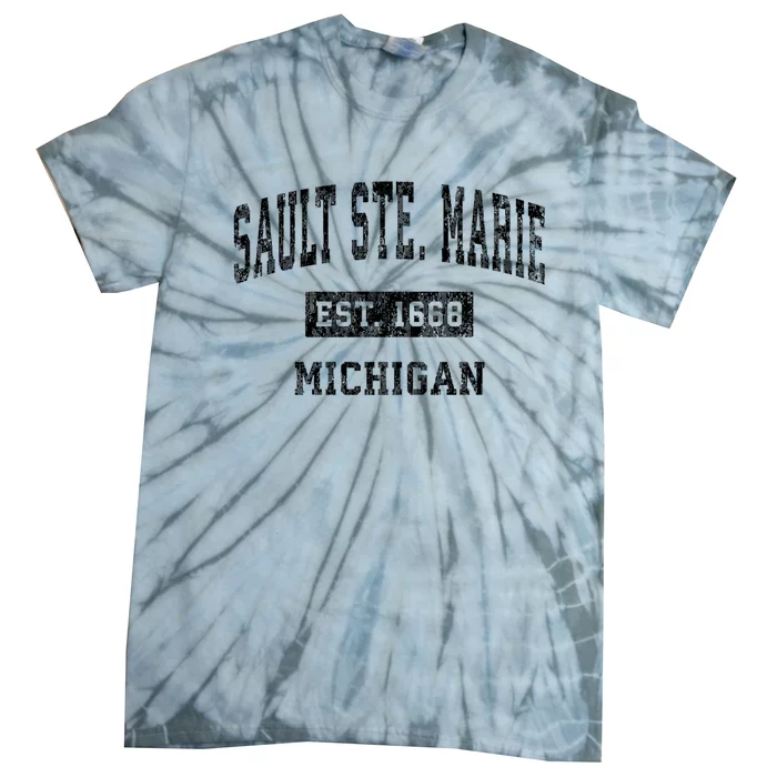 Sault Ste. Marie Michigan Mi Vintage Sports Tie-Dye T-Shirt