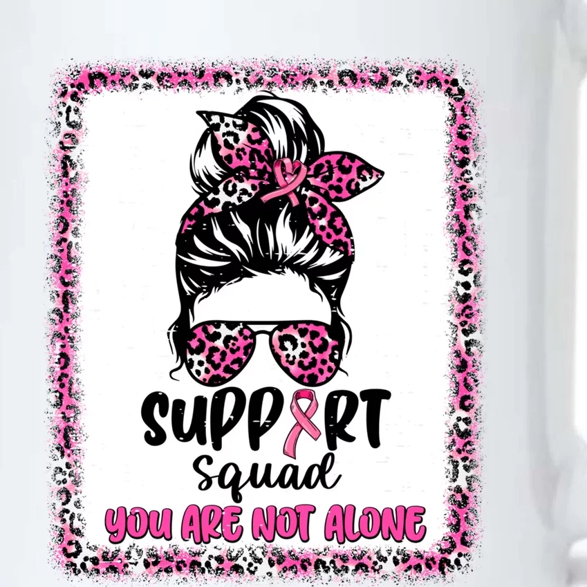 Support Squad Messy Bun Pink Warrior Breast Cancer Awareness Gift Black Color Changing Mug