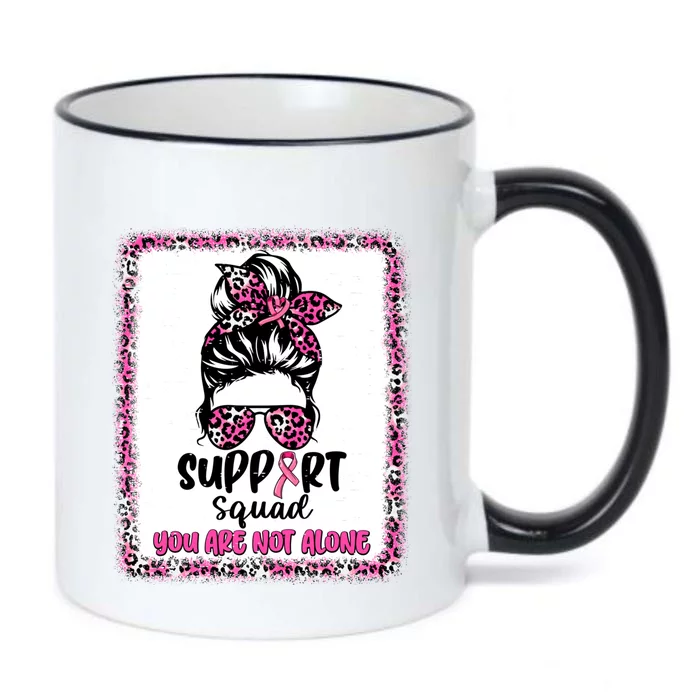 Support Squad Messy Bun Pink Warrior Breast Cancer Awareness Gift Black Color Changing Mug