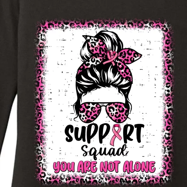 Support Squad Messy Bun Pink Warrior Breast Cancer Awareness Gift Womens CVC Long Sleeve Shirt