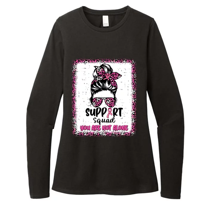 Support Squad Messy Bun Pink Warrior Breast Cancer Awareness Gift Womens CVC Long Sleeve Shirt