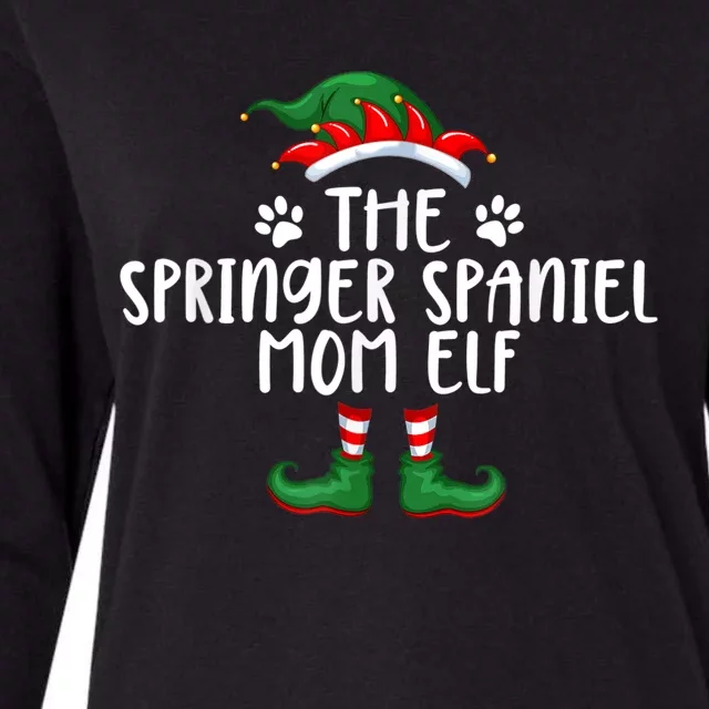 Springer Spaniel Mom Dog Elf Christmas X Mas Pajama Womens Cotton Relaxed Long Sleeve T-Shirt