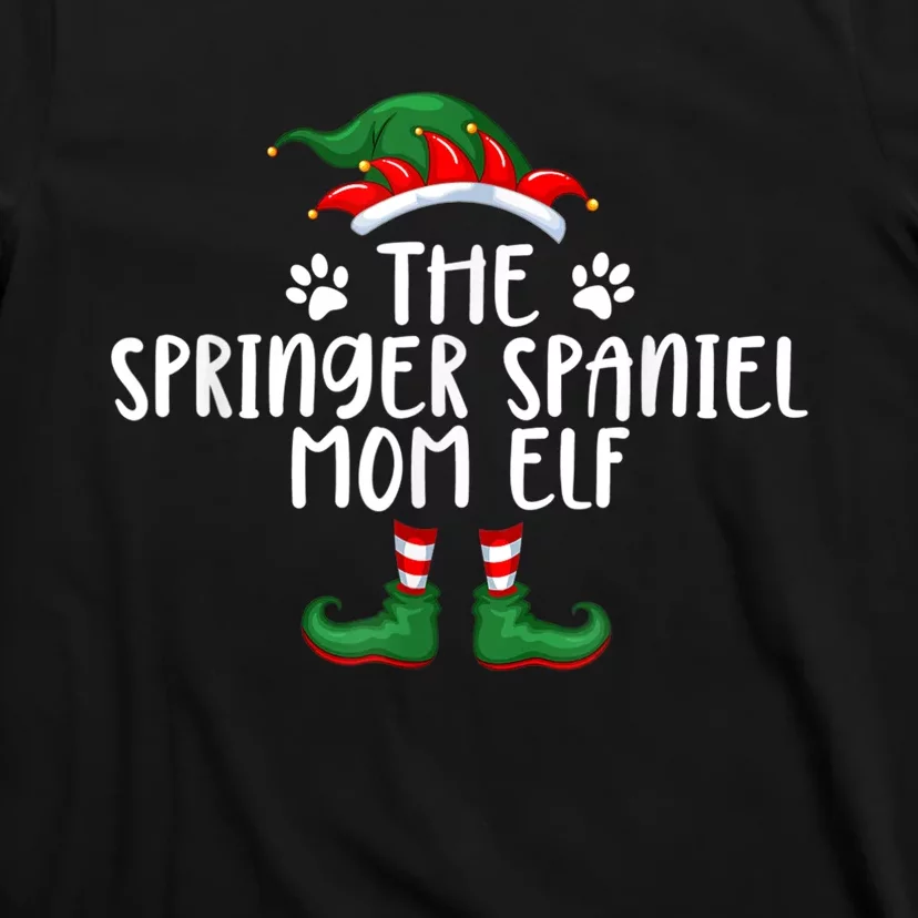 Springer Spaniel Mom Dog Elf Christmas X Mas Pajama T-Shirt